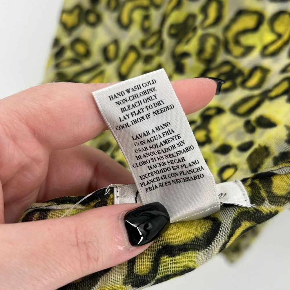 Olsenboye Mary-Kate & Ashley‎ Black Yellow Leopard Scarf NWT O/S Colorblock Y2K